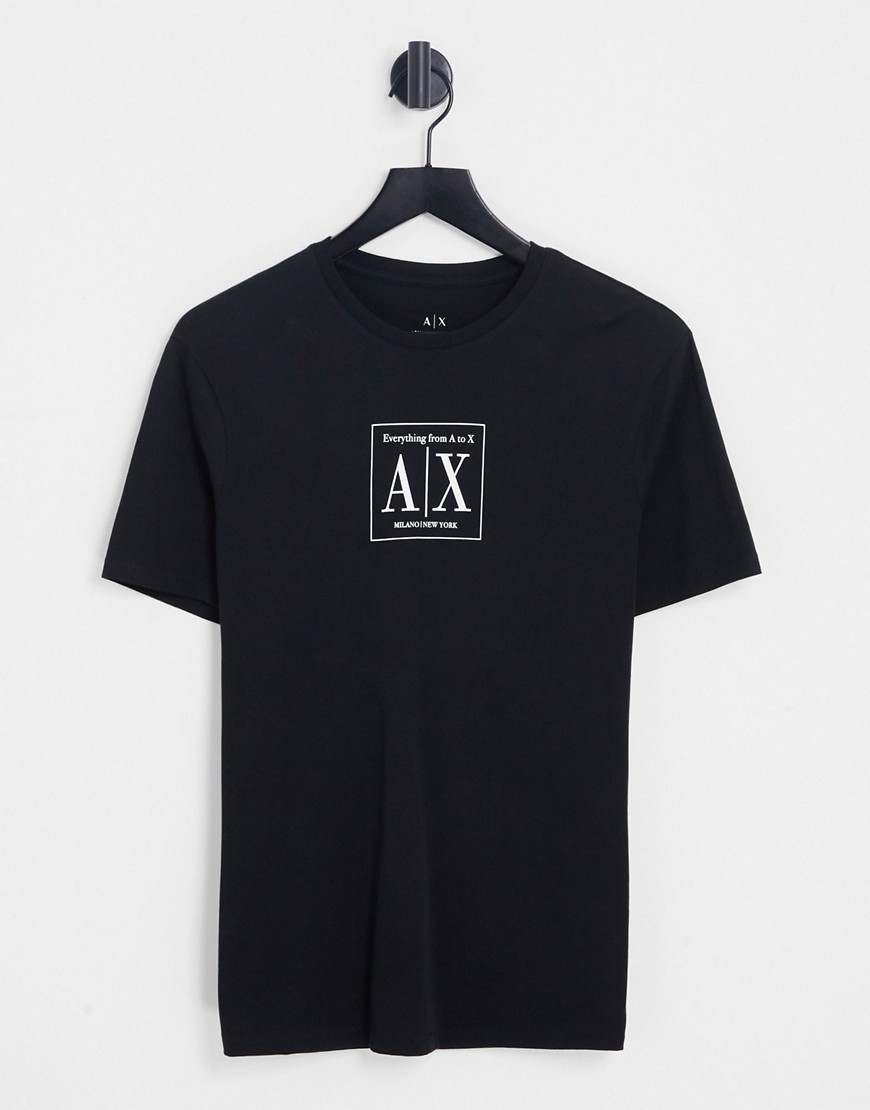 Armani Exchange Block Ax Print T-Shirt In Black