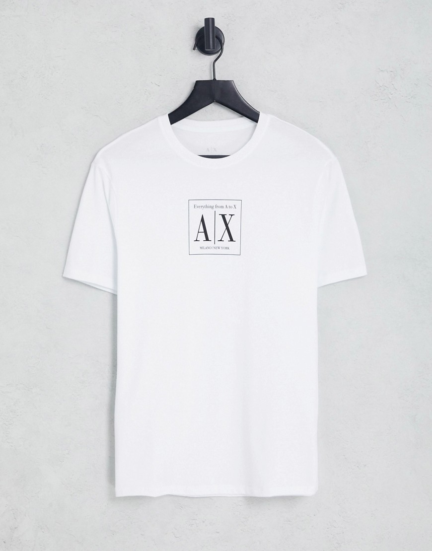 Armani Exchange block AX print t-shirt in white