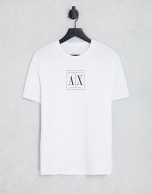 Armani Exchange block AX print t-shirt in white
