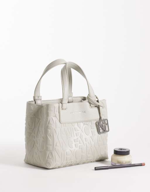 Armani Exchange - bolso tote Liz con textura granulada en crema, 2 de 4