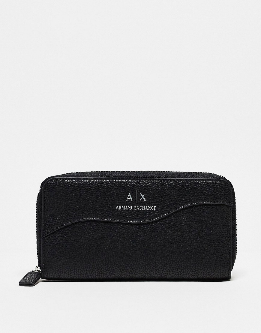 armani exchange - borsetta nera con logo-nero