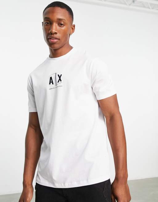 Armani Exchange box logo T-shirt in white | ASOS