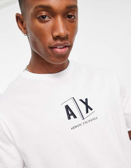 Armani Exchange box logo t shirt in white ASOS