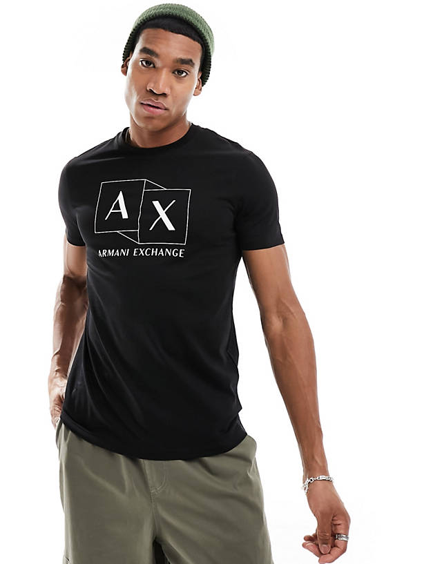 Armani Exchange - boxes logo slim fit t-shirt in black