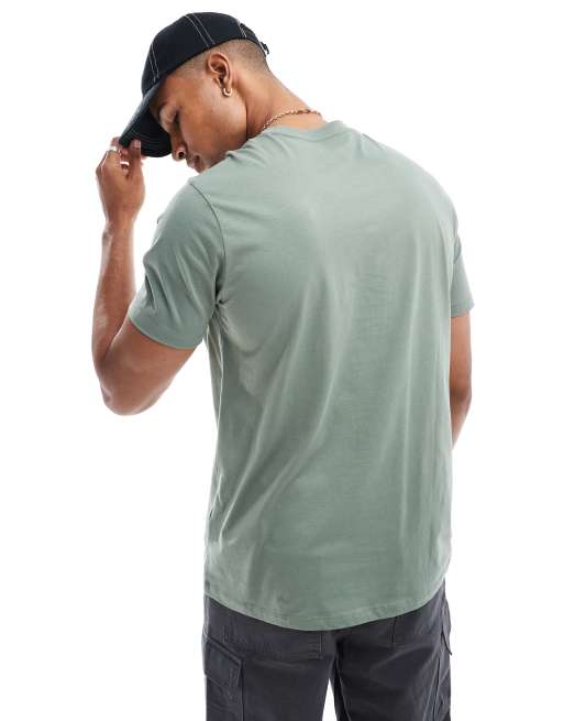 Armani Exchange boxy fit t-shirt with chest logo in green, 4 of 4