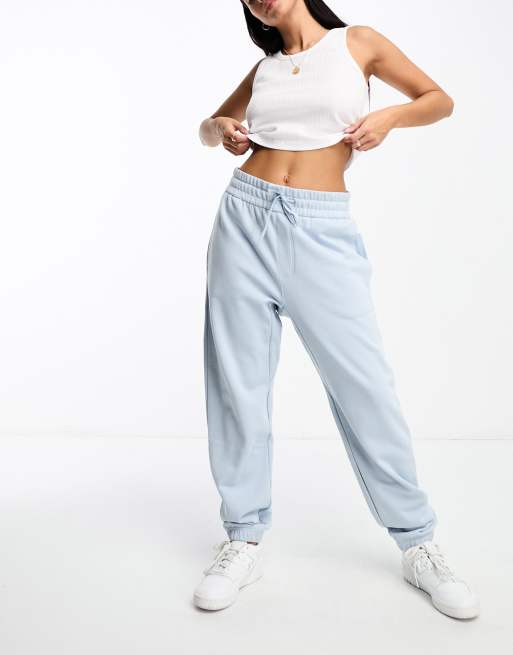 Armani Exchange boyfriend fit logo trackies in light blue