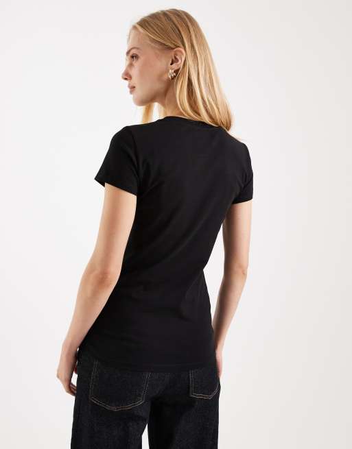 Armani Exchange - camiseta negra con logo degradado, 3 de 4