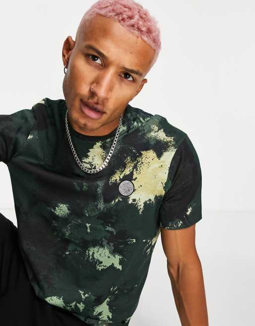 Armani Exchange camo print t shirt in green ASOS