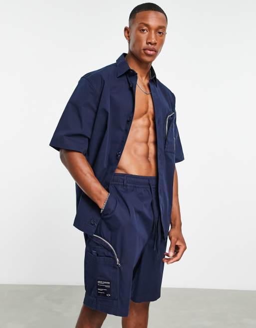 Armani Exchange cargo pocket shorts in navy ASOS