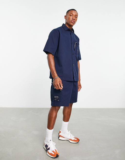 Armani Exchange cargo pocket shorts in navy | ASOS