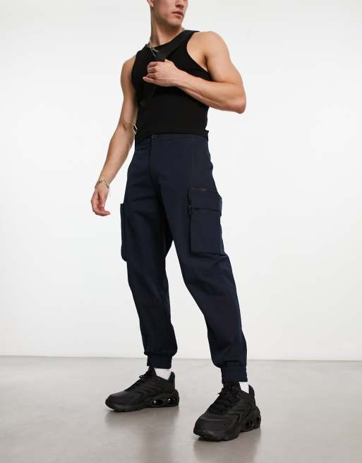 Armani Exchange cargo trousers in navy ASOS