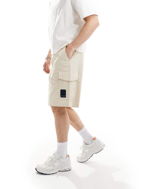 Armani Exchange - Cargoshort met logolabel in beige