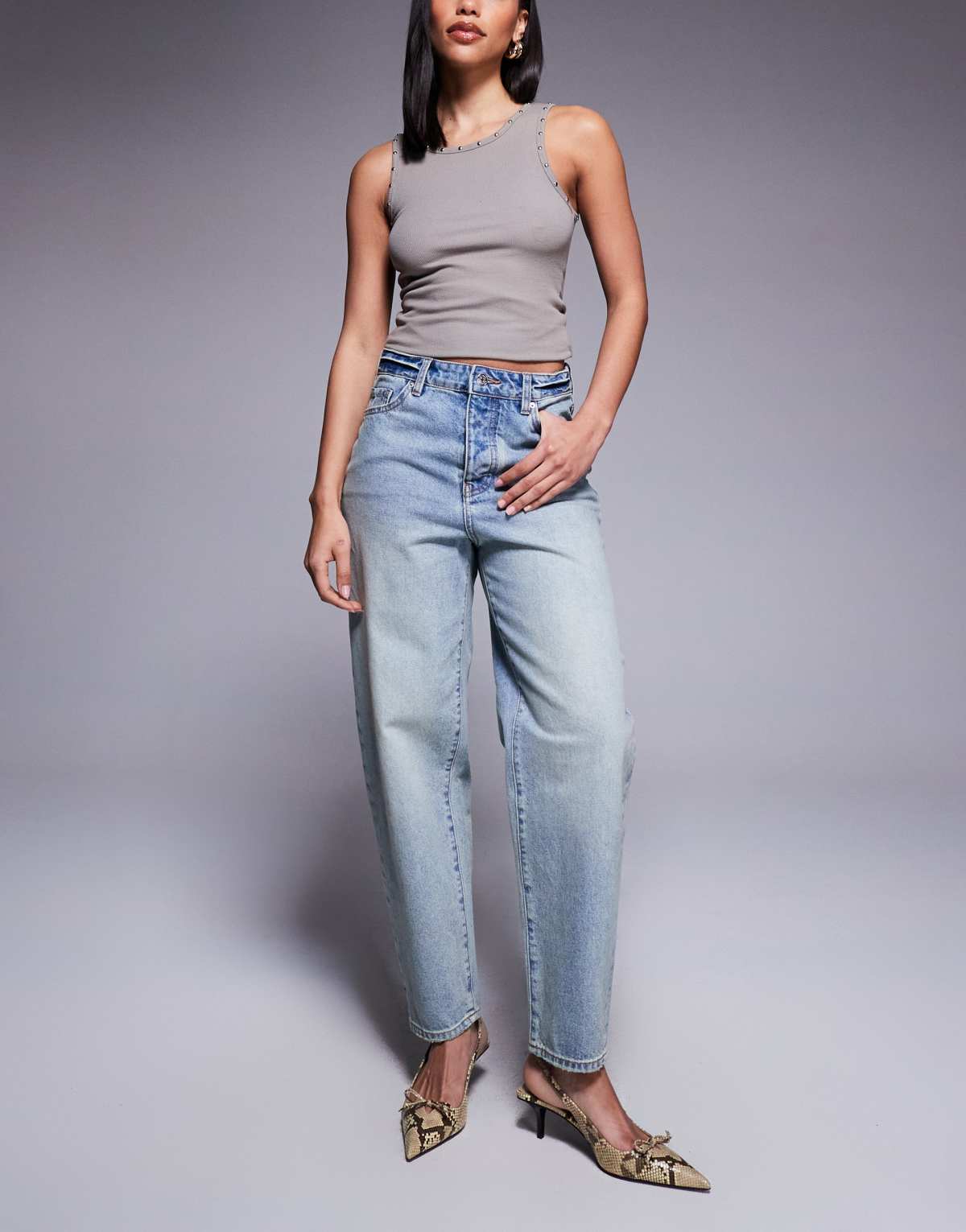 Armani Exchange carrot tapered jeans in light blue