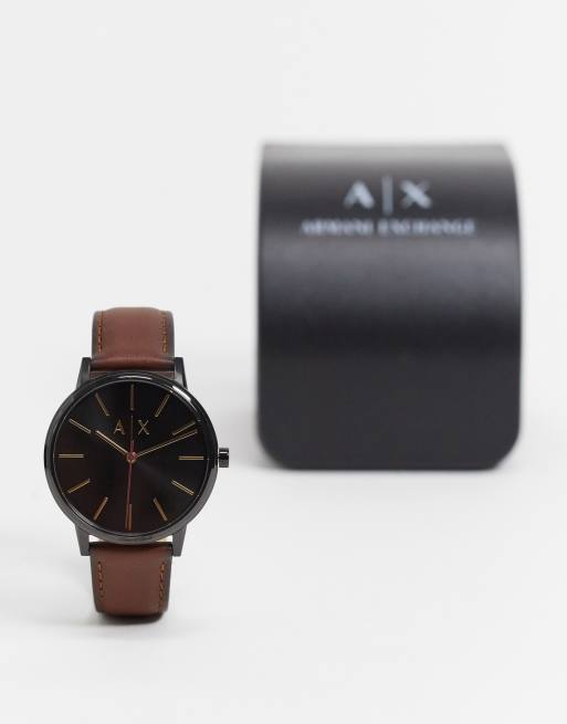 Armani Exchange cayde leather watch AX2706 | ASOS