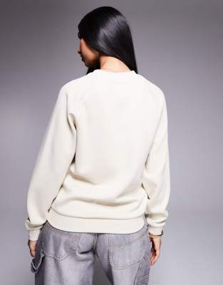 Armani Exchange Center Tonal Logo Sweatshirt In White