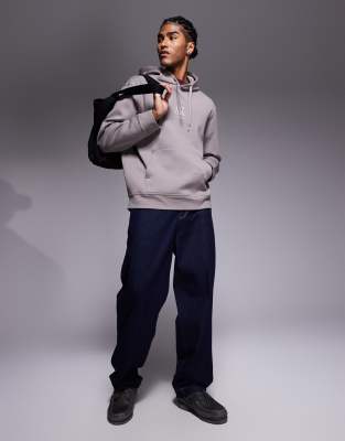 Armani Exchange Armani Exchange central logo hoodie in tan-Brown