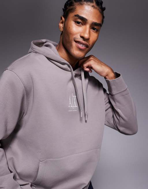 Armani Exchange central logo hoodie in tan, 2 of 4