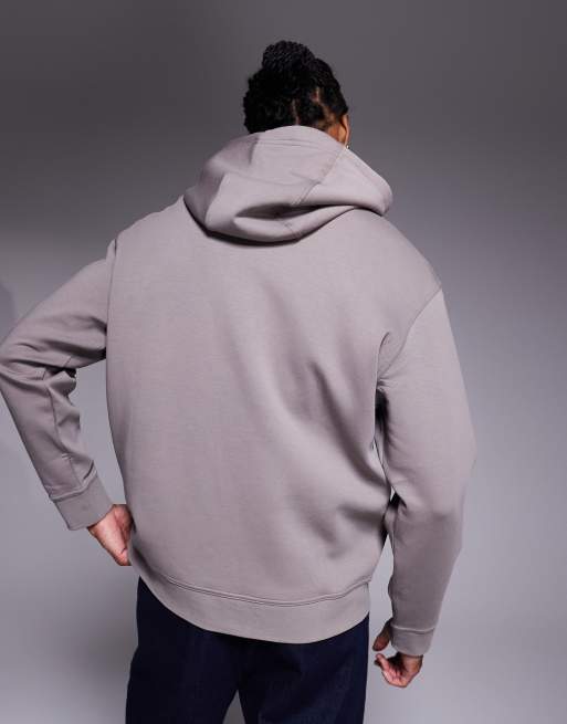 Armani Exchange central logo hoodie in tan, 4 of 4