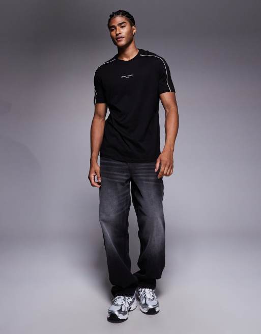 Armani Exchange central logo short sleeve t-shirt in black, 2 of 5