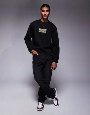Armani Exchange Central Logo Sweatshirt In Black