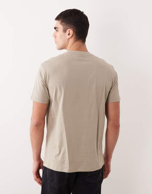 Armani Exchange central logo t-shirt in beige, 5 of 5