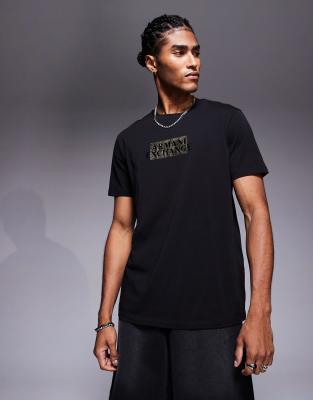 Armani Exchange Central Logo T-shirt In Black