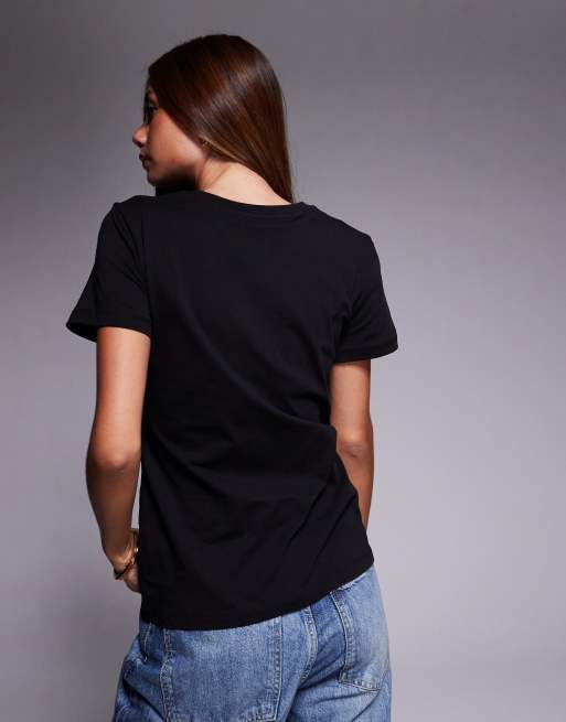 Armani Exchange central logo t-shirt in black, 3 of 4
