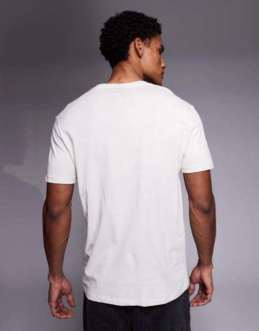 Armani Exchange central logo t-shirt in cream, 3 of 5