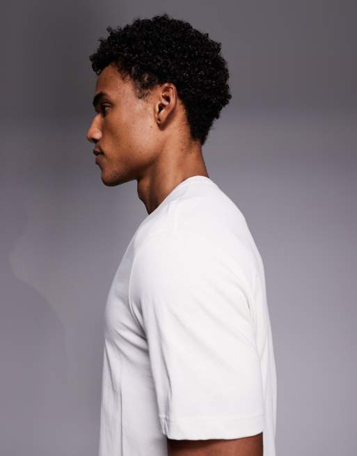 Armani Exchange central logo t-shirt in cream, 4 of 5