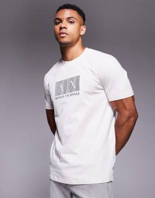 Armani Exchange Central Logo T-shirt In Yellow