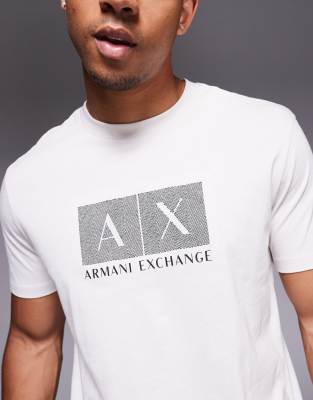 Armani Exchange Central Logo T-shirt In White