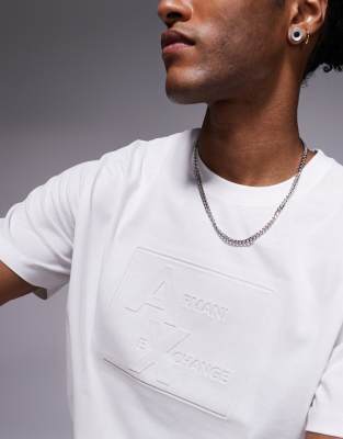 Armani Exchange Central Logo T-shirt In White