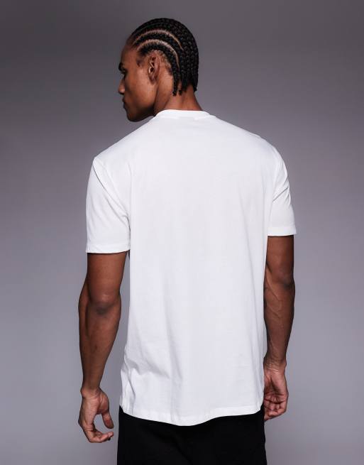 Armani Exchange central logo t-shirt in off white, 3 of 5