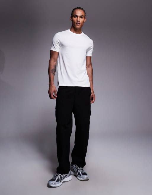 Armani Exchange central logo t-shirt in off white, 2 of 5