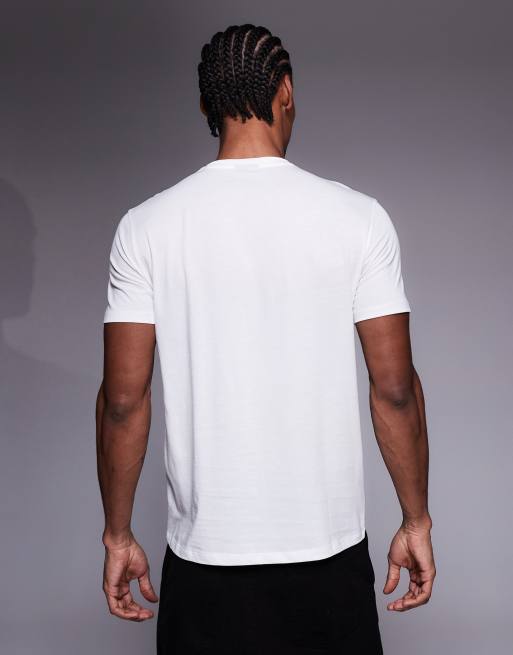 Armani Exchange central logo t-shirt in off white, 3 of 5