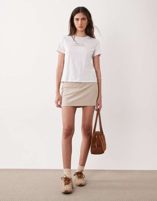 Armani Exchange central logo t-shirt in white, 2 of 4