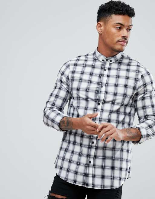 Armani Exchange check shirt in white ASOS