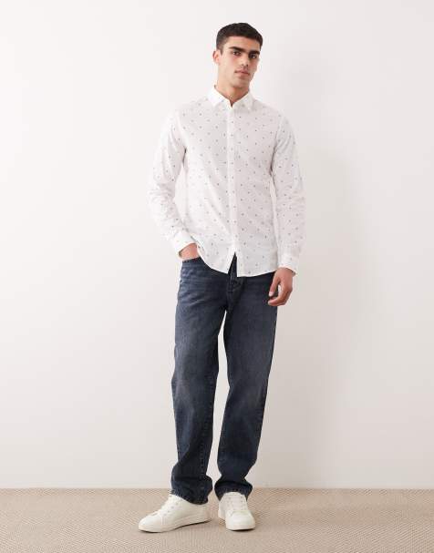 Armani Exchange - Chemise avec logo sur l'ensemble - Blanc - view 1