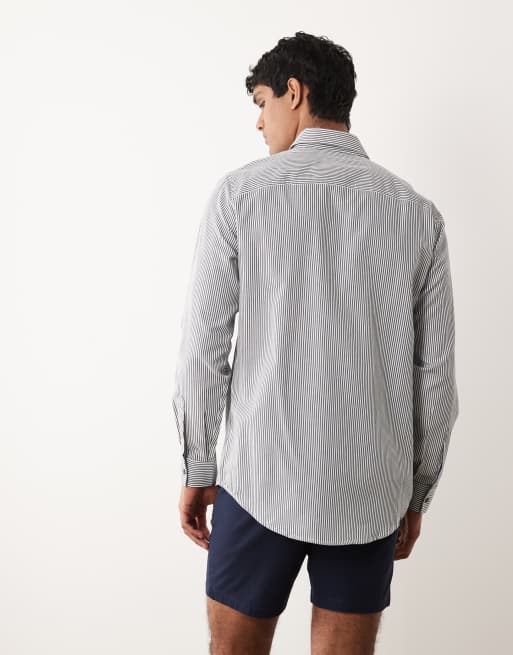 Armani Exchange - Chemise rayée à manches longues - Bleu, 5 de 5