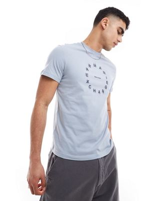chest circle script logo t-shirt in heather gray