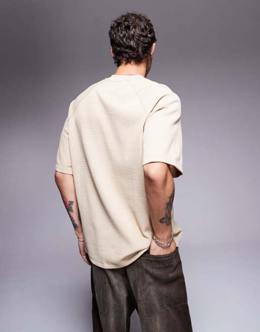 Armani Exchange chest logo half sleeve knit t-shirt in safari , 4 of 4