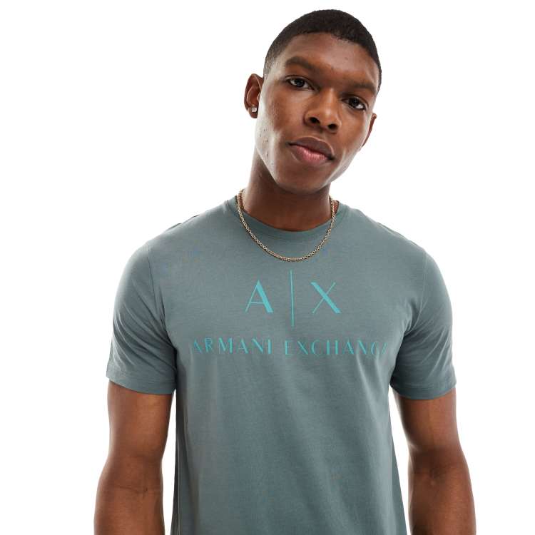 Armani Exchange chest logo slim fit t-shirt in dark green