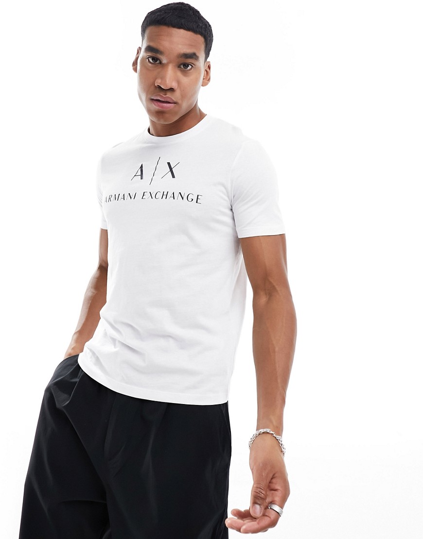 Armani Exchange chest logo slim fit t-shirt in white