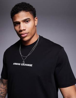 Armani Exchange Armani Exchange chest logo t-shirt in black