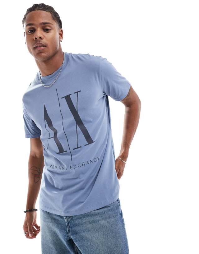 Armani Exchange - chest logo t-shirt in blue