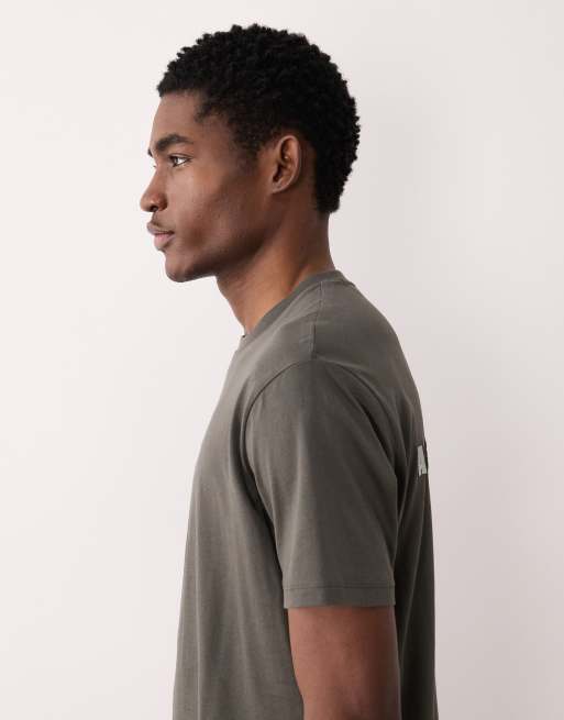 Armani Exchange chest logo t-shirt in khaki, 4 of 5