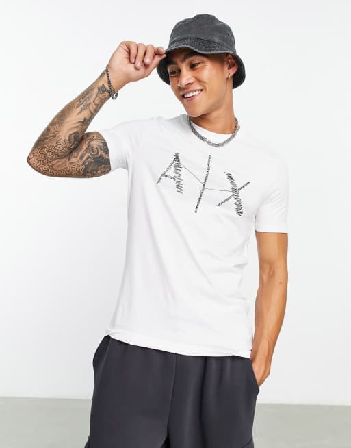 Armani Exchange Text Logo Print T-shirt In Black