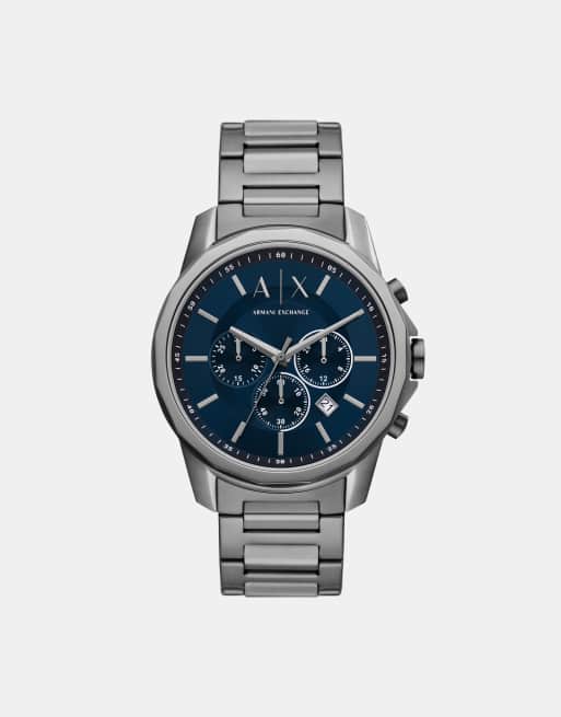 Armani Exchange Chronograph gunmetal stainless steel watch in gunmetal