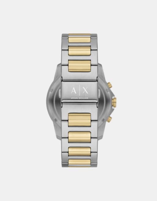 Armani Exchange Chronograph two-tone stainless steel watch and bracelet set in gold,silver, 2 of 3