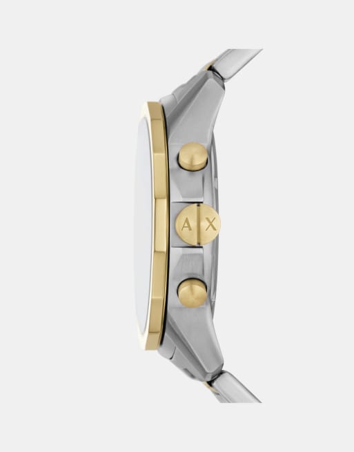 Armani Exchange Chronograph two-tone stainless steel watch and bracelet set in gold,silver, 3 of 3